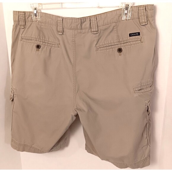 Vtg Ralph Lauren Cargo Shorts 38 Khaki Corduroy Baggy Utility Gorpcore Y2K Chaps - Picture 5 of 8